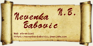 Nevenka Babović vizit kartica